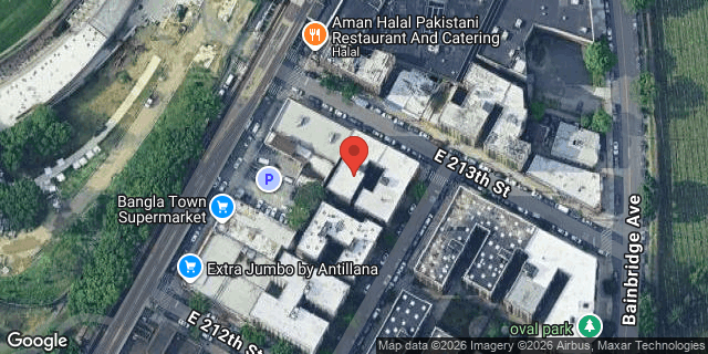 Aerial map of 12 EAST 213 STREET, Bronx