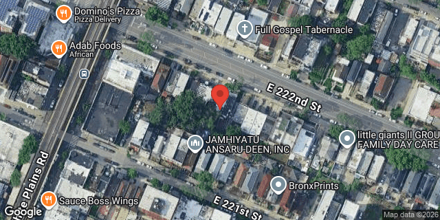 Aerial map of 728 EAST 222 STREET, Bronx