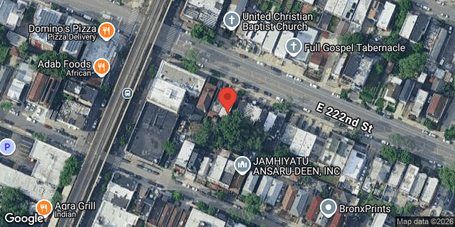 Aerial map of 718 EAST 222 STREET, Bronx