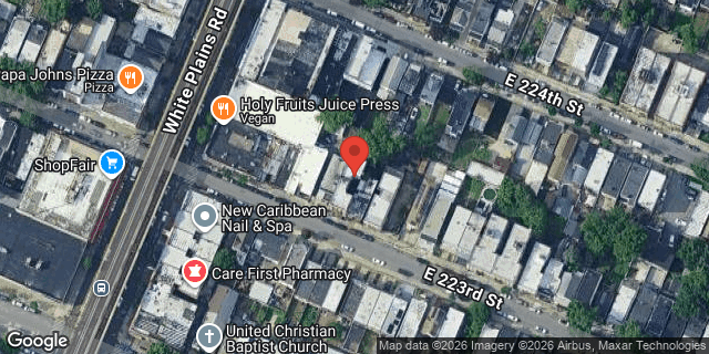 Aerial map of 721 EAST 223 STREET, Bronx