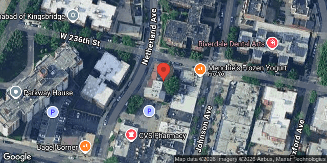 Aerial map of 3580 NETHERLAND AVENUE, Bronx