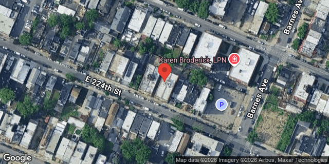 Aerial map of 755 EAST 224 STREET, Bronx