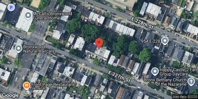 Aerial map of 923 EAST 227 STREET, Bronx