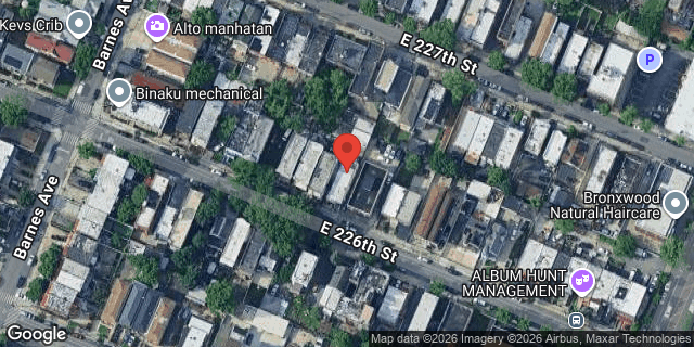 Aerial map of 835 EAST 226 STREET, Bronx
