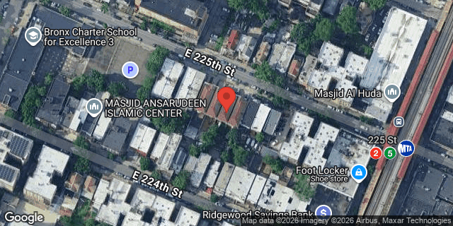 Aerial map of 664 EAST 225 STREET, Bronx
