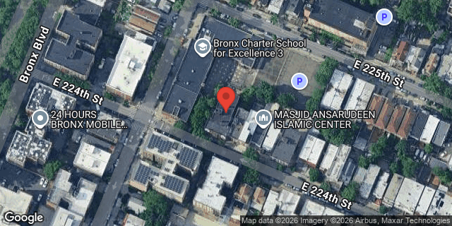 Aerial map of 633 EAST 224 STREET, Bronx