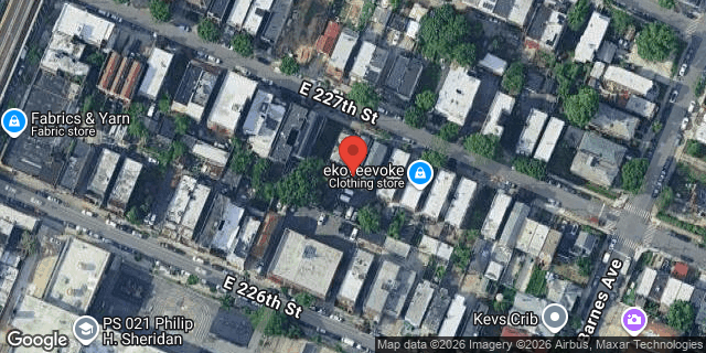 Aerial map of 746 EAST 227 STREET, Bronx