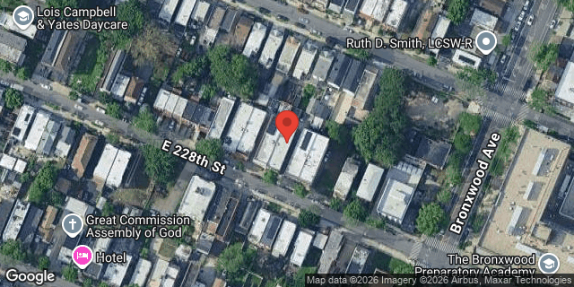 Aerial map of 849 EAST 228 STREET, Bronx