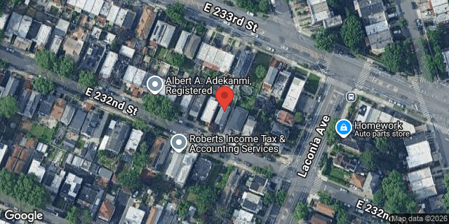 Aerial map of 1057 EAST 232 STREET, Bronx