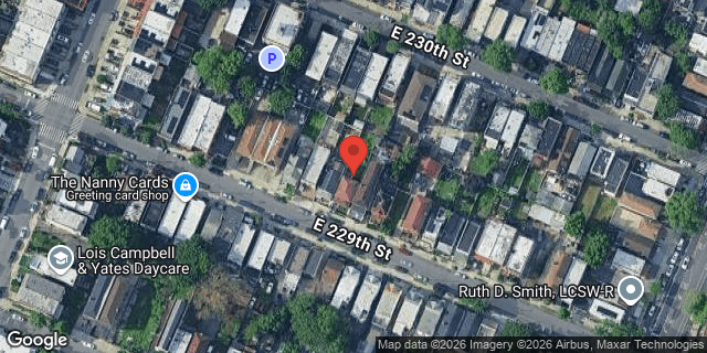 Aerial map of 835 EAST 229 STREET, Bronx