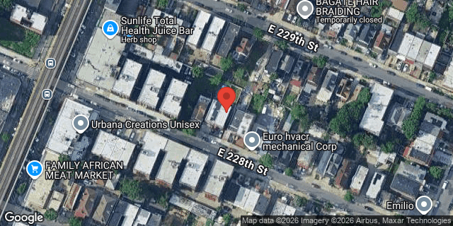 Aerial map of 733 EAST 228 STREET, Bronx
