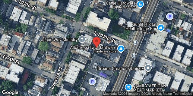 Aerial map of 688 EAST 228 STREET, Bronx