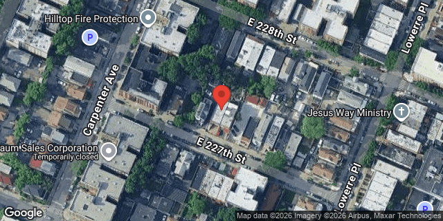 Aerial map of 645 EAST 227 STREET, Bronx