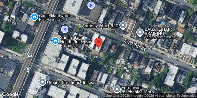 Aerial map of 724 EAST 229 STREET, Bronx