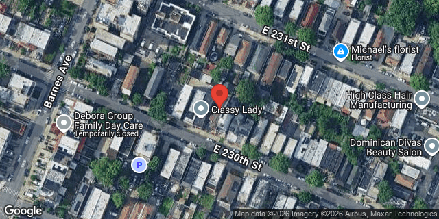 Aerial map of 829 EAST 230 STREET, Bronx