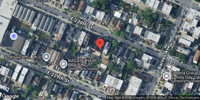Aerial map of 748 EAST 230 STREET, Bronx