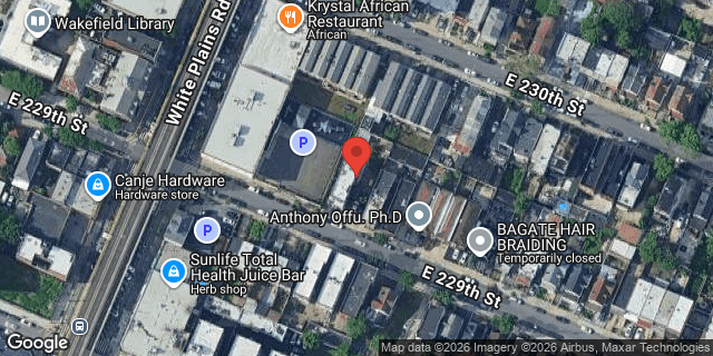 Aerial map of 723 EAST 229 STREET, Bronx