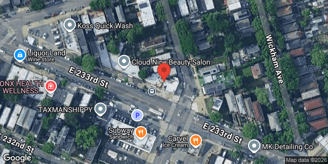 Aerial map of 975 EAST 233 STREET, Bronx