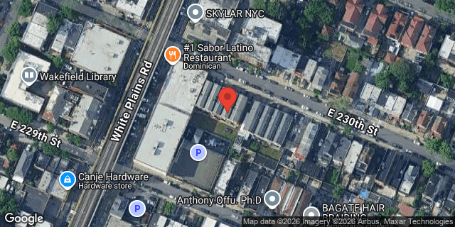 Aerial map of 714 EAST 230 STREET, Bronx