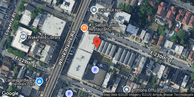 Aerial map of 708 EAST 230 STREET, Bronx
