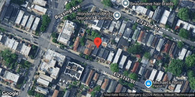 Aerial map of 823 EAST 231 STREET, Bronx