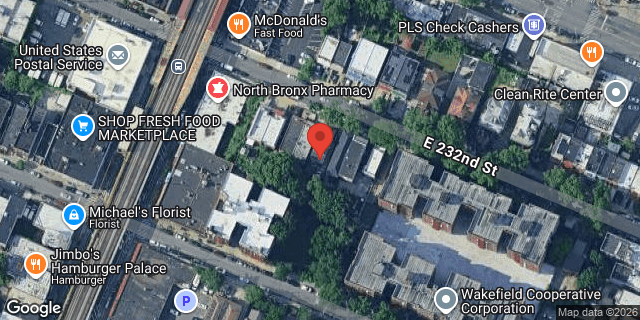 Aerial map of 718 EAST 232 STREET, Bronx