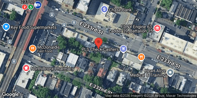 Aerial map of 728 EAST 233 STREET, Bronx