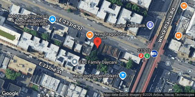 Aerial map of 676 EAST 233 STREET, Bronx