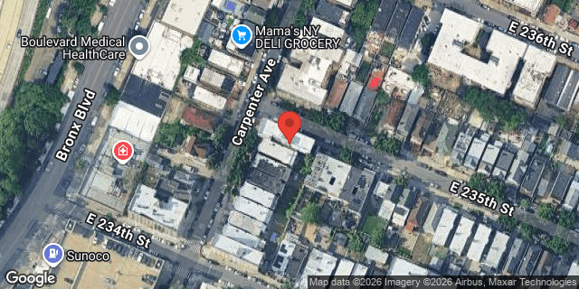 Aerial map of 622 EAST 235 STREET, Bronx
