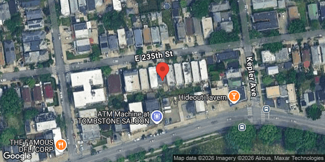 Aerial map of 124 EAST 235 STREET, Bronx