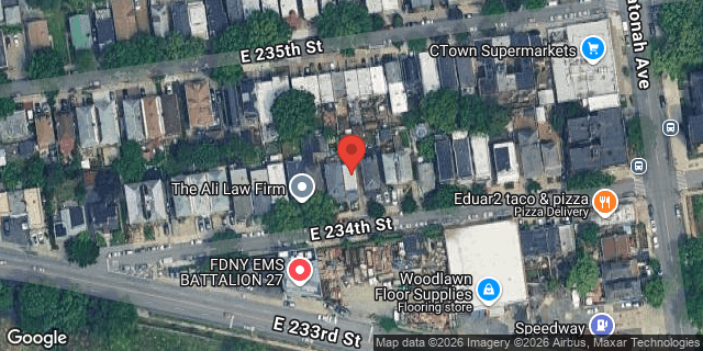 Aerial map of 251 EAST 234 STREET, Bronx