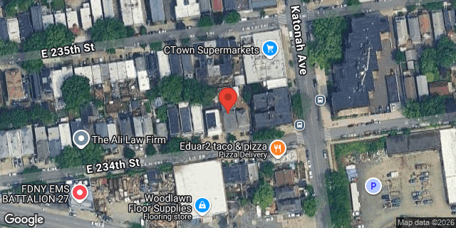 Aerial map of 277 EAST 234 STREET, Bronx
