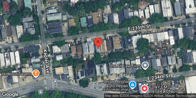 Aerial map of 224 EAST 235 STREET, Bronx