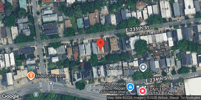 Aerial map of 226 EAST 235 STREET, Bronx