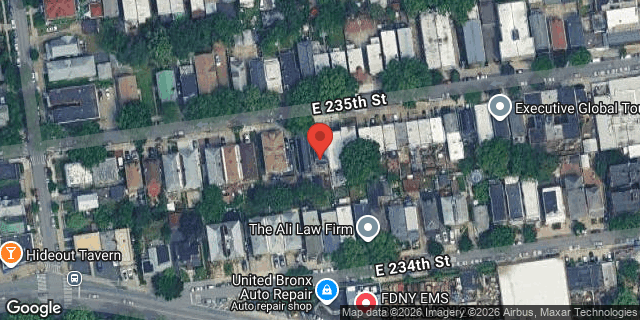 Aerial map of 238 EAST 235 STREET, Bronx