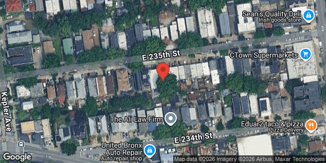 Aerial map of 242 EAST 235 STREET, Bronx