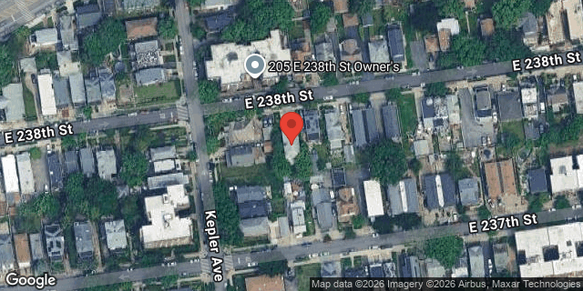 Aerial map of 210 EAST 238 STREET, Bronx