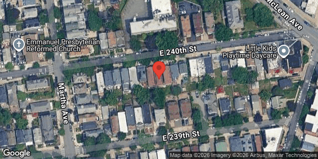 Aerial map of 422 EAST 240 STREET, Bronx