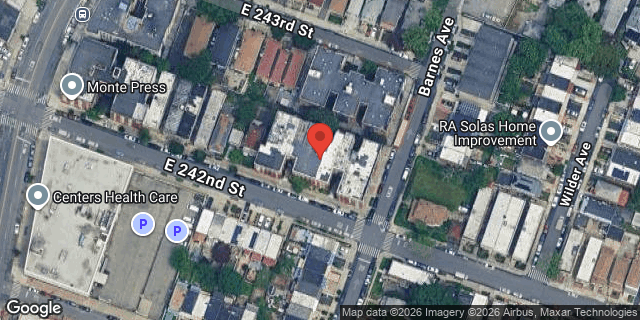Aerial map of 735 EAST 242 STREET, Bronx