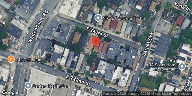 Aerial map of 730 EAST 243 STREET, Bronx