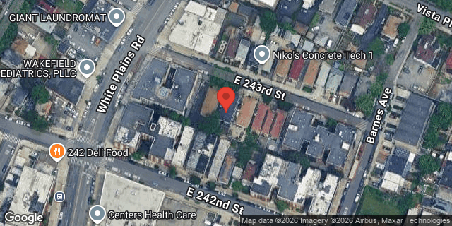 Aerial map of 718 EAST 243 STREET, Bronx
