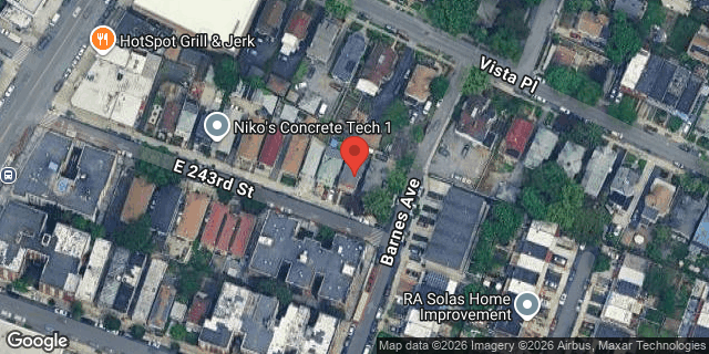 Aerial map of 741 EAST 243 STREET, Bronx